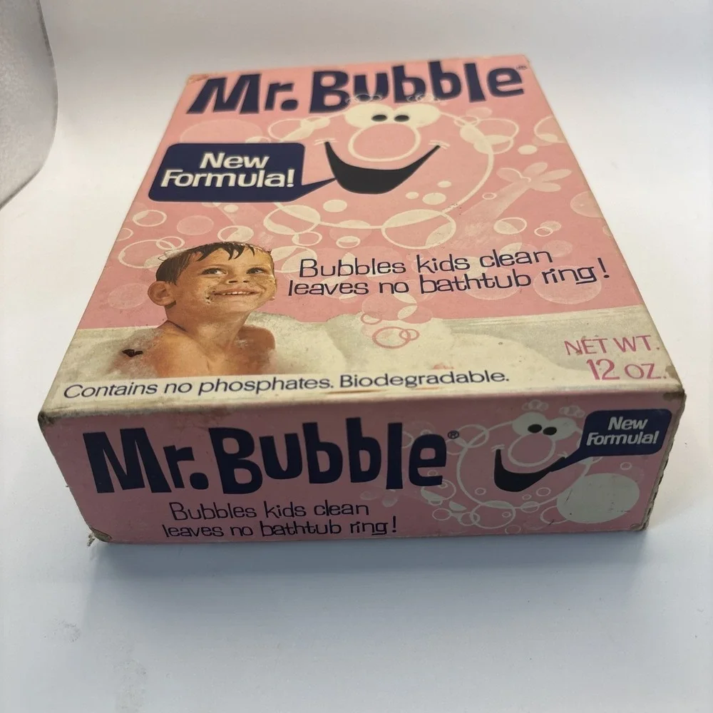 RARE Vtg 1972 MR. BUBBLE Pink Box New Formula Gold Seal Co Retro Prop NOS - Picture 6 of 7